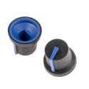RS PRO Black Push-On Potentiometer Knob 16.8 mm Diameter 14.5 mm Height for 6 mm D Shaped Shaft 777-7356