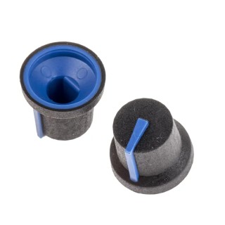 RS PRO Black Push-On Potentiometer Knob 16.8 mm Diameter 14.5 mm Height for 6 mm D Shaped Shaft 777-7356