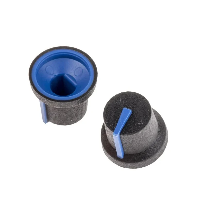 RS PRO Black Push-On Potentiometer Knob 16.8 mm Diameter 14.5 mm Height for 6 mm D Shaped Shaft 777-7356