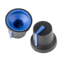 RS PRO 16.8 mm Knob Diameter Black Potentiometer Knob for 6 mm Shaft Splined 777-7334