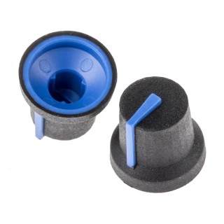 RS PRO 16.8 mm Knob Diameter Black Potentiometer Knob for 6 mm Shaft Splined 777-7334