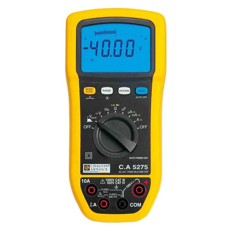 Chauvin Arnoux Handheld Multimeter CA 5275 True RMS 1kV DC Voltage 150h Battery Life P01196775