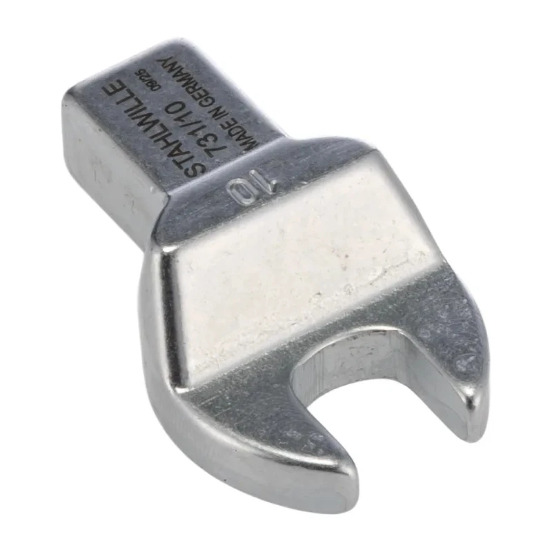 STAHLWILLE Open Ended Insert Spanner Head, 10 mm Size, 9 x 12 mm Insert, Alloy Steel, Chrome Finish 58211010