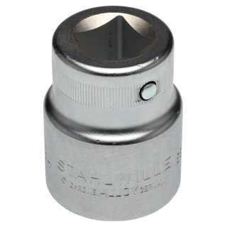 STAHLWILLE 3/4 in Drive 34 mm 6 Point Square Socket, Chrome Finish, 60mm Overall Length 05010034