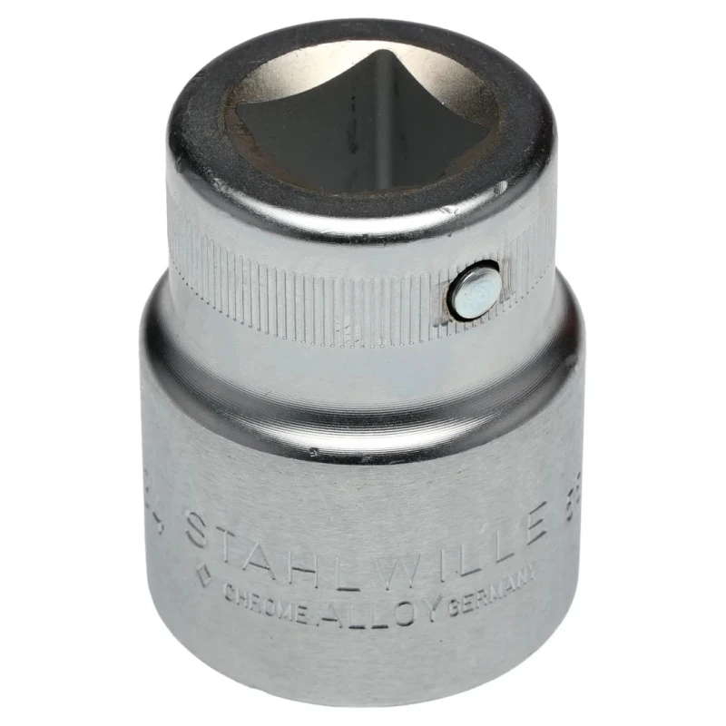 STAHLWILLE 3/4 in Drive 34 mm 6 Point Square Socket, Chrome Finish, 60mm Overall Length 05010034