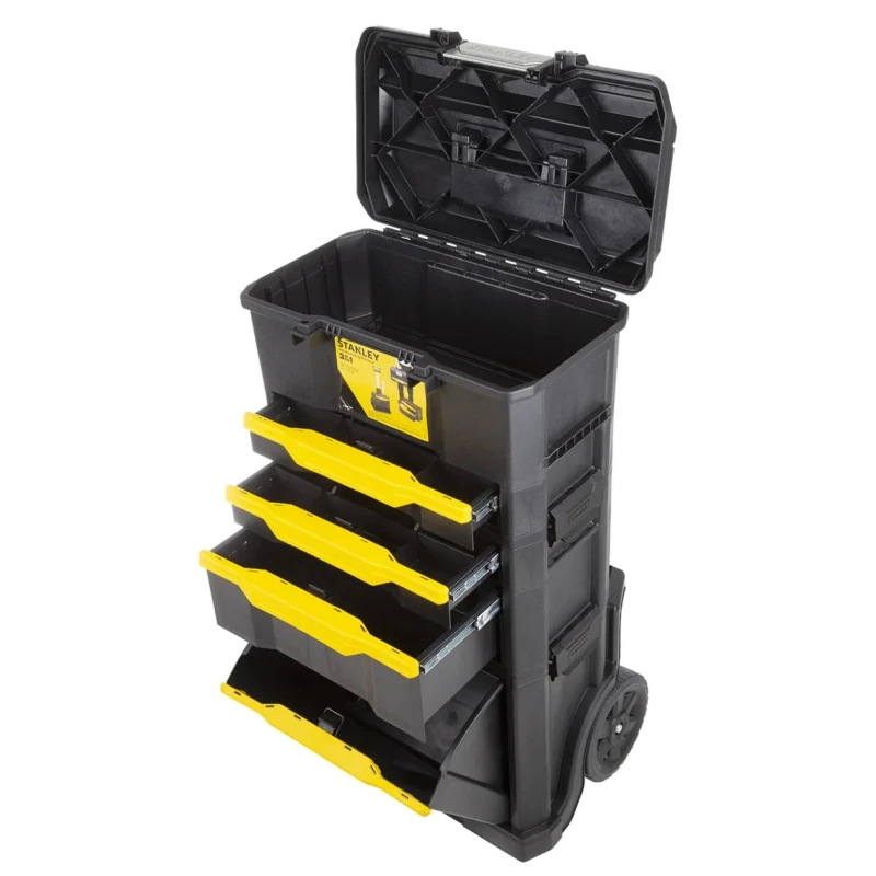 Stanley 2 Drawer Wheeled Aluminium Tool Cabinet Module 35kg Load Capacity 1-79-206