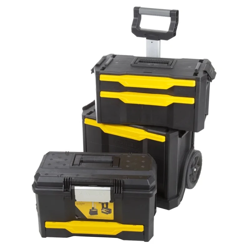 Stanley 2 Drawer Wheeled Aluminium Tool Cabinet Module 35kg Load Capacity 1-79-206