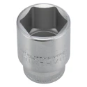 STAHLWILLE 1/2 in Drive 24 mm 6 Point Square Socket, Chrome Plated Steel, 42mm Overall Length 03030024