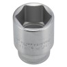 STAHLWILLE 1/2 in Drive 24 mm 6 Point Square Socket, Chrome Plated Steel, 42mm Overall Length 03030024
