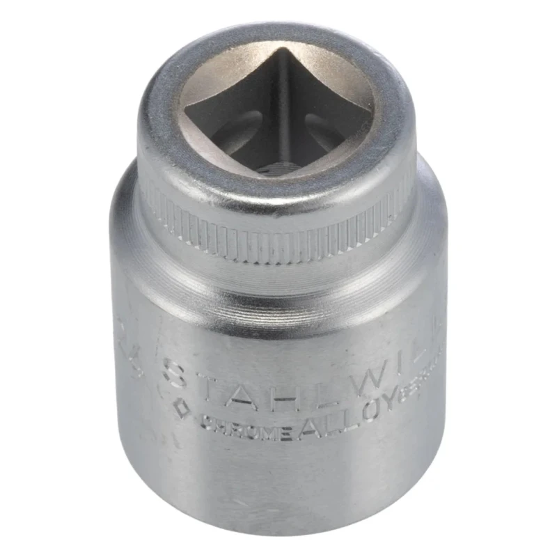 STAHLWILLE 1/2 in Drive 24 mm 6 Point Square Socket, Chrome Plated Steel, 42mm Overall Length 03030024