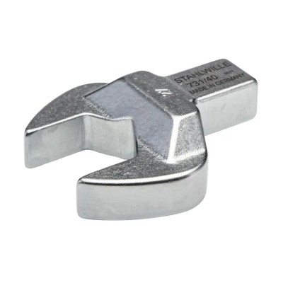 STAHLWILLE Open Ended Insert Spanner Head with 14 x 18 mm Insert Size, 27 mm, Alloy Steel, Chrome Finish 58214027