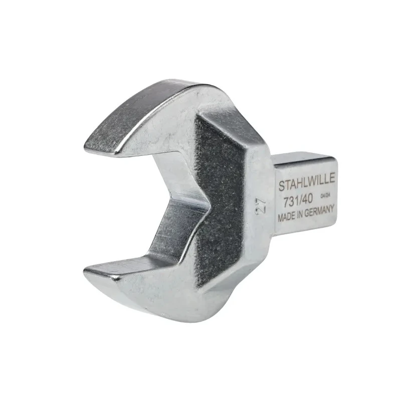 STAHLWILLE Open Ended Insert Spanner Head with 14 x 18 mm Insert Size, 27 mm, Alloy Steel, Chrome Finish 58214027