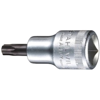 STAHLWILLE Screwdriver Bit, 1/2 in Tip, Square Drive, 55mm Overall Length, Chrome Alloy Steel, Chrome Plated 03100040