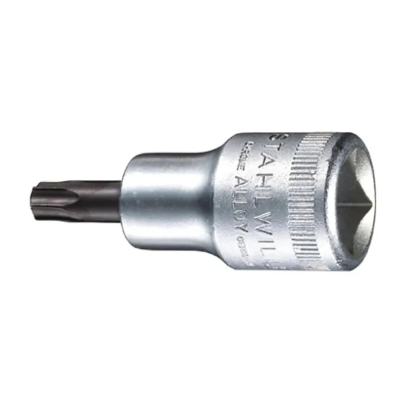 STAHLWILLE Screwdriver Bit, 1/2 in Tip, Square Drive, 55mm Overall Length, Chrome Alloy Steel, Chrome Plated 03100040
