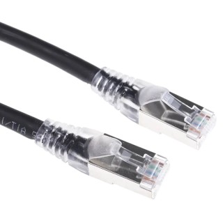 RS PRO Shielded Cat6a Ethernet Cable RJ45 Male to RJ45 Male 5 m Black Low Smoke Zero Halogen Cat6a