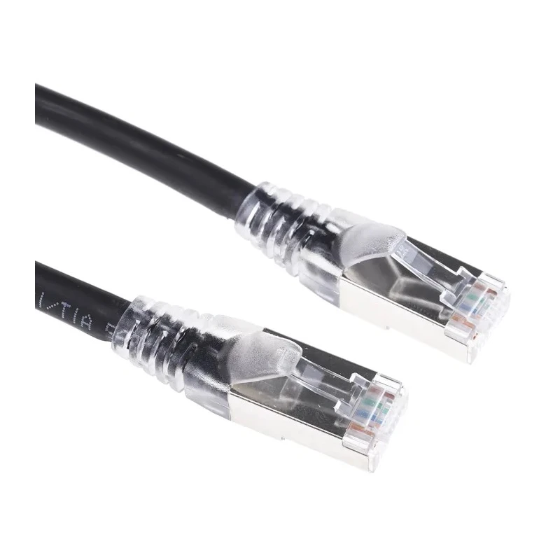 RS PRO Shielded Cat6a Ethernet Cable RJ45 Male to RJ45 Male 5 m Black Low Smoke Zero Halogen Cat6a