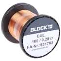Block 0.28 mm OD Enamelled Copper Wire 0.06 mm² Cross Section 175 m Reel CUL 100/0,28