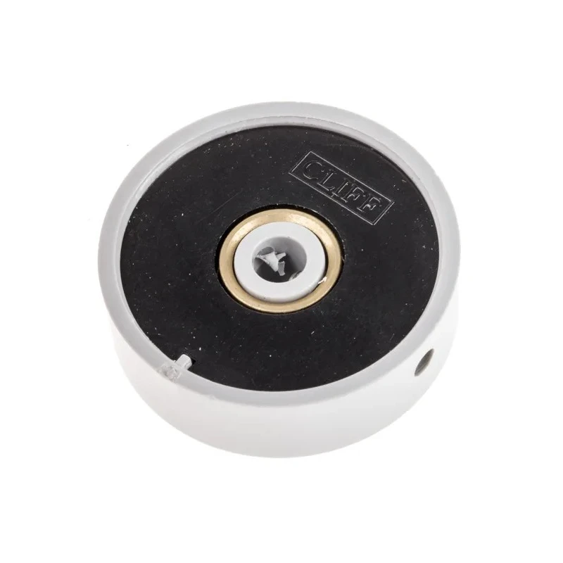 RS PRO 38.6 mm Diameter Grey Polyvinyl Chloride Potentiometer Knob for 6 mm Shaft Screw Fix 777-7306