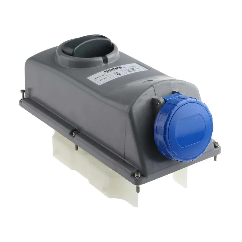 Scame Blue Panel Mount Industrial Power Connector 16A 230V IP67 Rated 2P+PE IP67