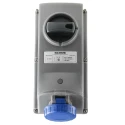 Scame Blue Panel Mount Industrial Power Connector 16A 230V IP67 Rated 2P+PE IP67