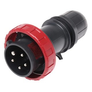 Scame OPTX IP66 Red Cable Mount 3P+N+PE Straight Industrial Power Connector ATEX 16A 415V 