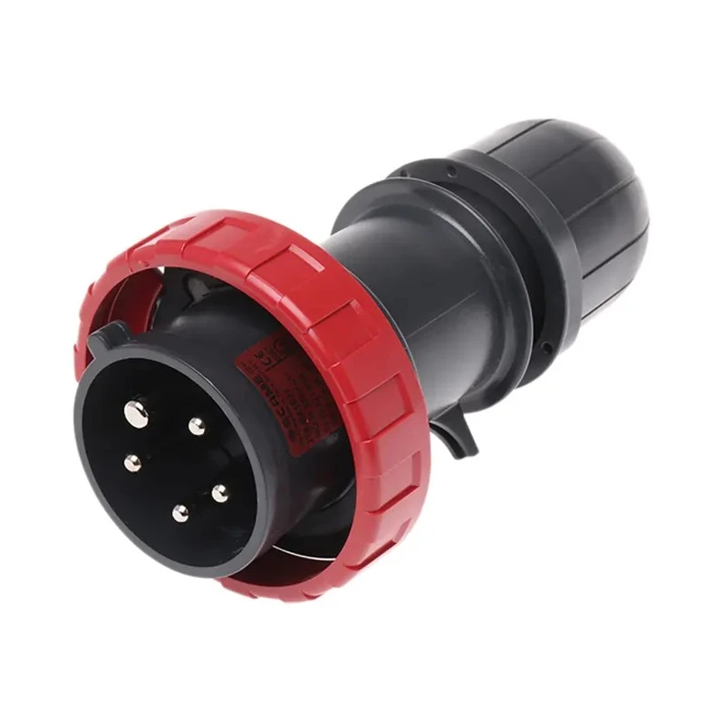 Scame OPTX IP66 Red Cable Mount 3P+N+PE Straight Industrial Power Connector ATEX 16A 415V 