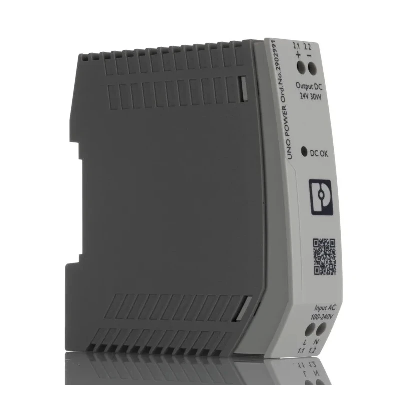Phoenix Contact UNO POWER Switched Mode DIN Rail Power Supply 264V AC Input 24V DC, 1.25 A Output, 30W 2902991