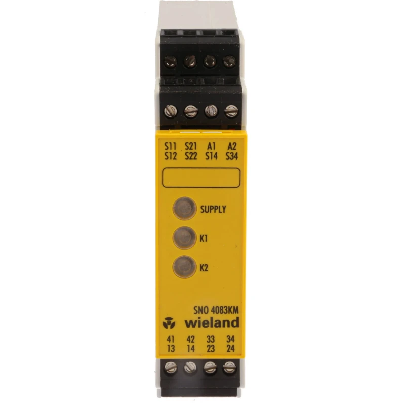 Wieland 24V DC Safety Relay with 3 Safety Contacts and 1 Auxiliary Contact R1.188.3580.0