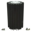 Intelligent LED Solutions Aluminium Alloy Anodised Black Heatsink 50mm Diameter 80mm Height ILA-HSINK-STAR-50X80MM-BLK-K