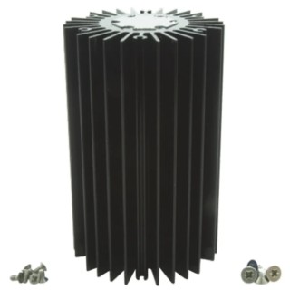 Intelligent LED Solutions Aluminium Alloy Anodised Black Heatsink 50mm Diameter 80mm Height ILA-HSINK-STAR-50X80MM-BLK-K