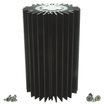 Intelligent LED Solutions Aluminium Alloy Anodised Black Heatsink 50mm Diameter 80mm Height ILA-HSINK-STAR-50X80MM-BLK-K