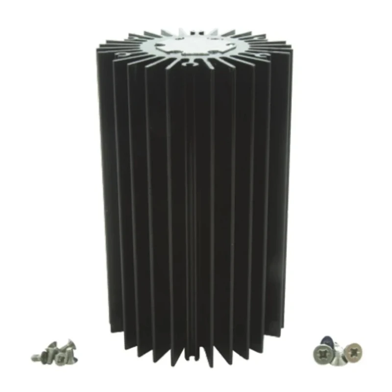 Intelligent LED Solutions Aluminium Alloy Anodised Black Heatsink 50mm Diameter 80mm Height ILA-HSINK-STAR-50X80MM-BLK-K