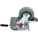 Zarges Braked Swivel Castor Wheel 90 kg Load Capacity 100 mm Diameter Rubber Wheel 40742