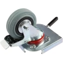 Zarges Braked Swivel Castor Wheel 90 kg Load Capacity 100 mm Diameter Rubber Wheel 40742