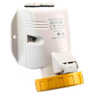 Scame Industrial Power Connector 2P+PE Wall Mount 16A 110V IP66 IP67 OPTIMA-TOP 518.1650T