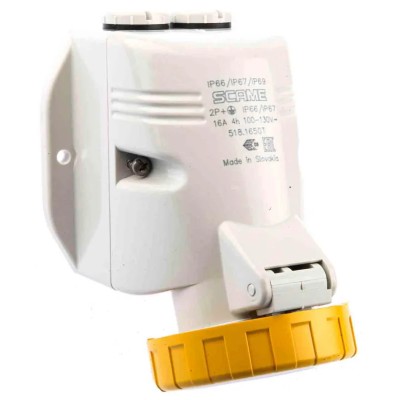 Scame Industrial Power Connector 2P+PE Wall Mount 16A 110V IP66 IP67 OPTIMA-TOP 518.1650T