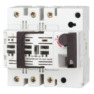 Socomec Fuse Switch Disconnector 3-Pole 32 A 100kA Enclosed DIN Rail Mount 3631 3003