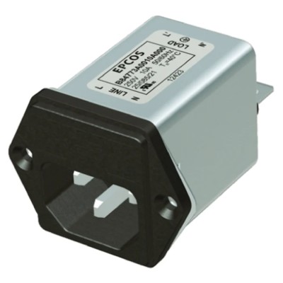 TDK 2A 250 V AC 250V DC Panel Mount IEC Filter with Tab B84773A0002A000
