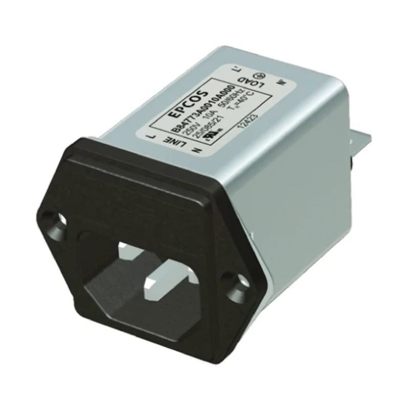 TDK 2A 250 V AC 250V DC Panel Mount IEC Filter with Tab B84773A0002A000