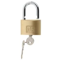 RS PRO Key Brass Padlock, 7 mm Shackle Diameter, 24 mm Shackle Length, 50 mm Body, Brass Material 781-6007