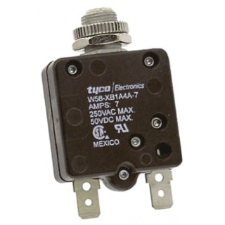TE Connectivity W58 Thermal Circuit Breaker 7A Current Rating 1-Pole Direct Mount W58-XB1A4A-7