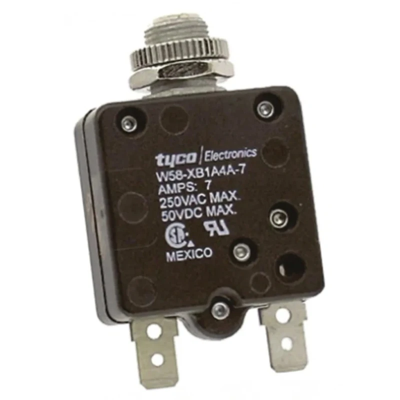TE Connectivity W58 Thermal Circuit Breaker 7A Current Rating 1-Pole Direct Mount W58-XB1A4A-7