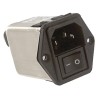 TE Connectivity 250V AC 6A Flange IEC Filter Male 2 Pole Spade 6CFE1