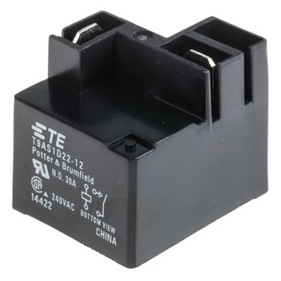 TE Connectivity PCB Power Relay 12V DC Coil 30A Switching Current SPST T9AS1D22-12 1-1419104-7