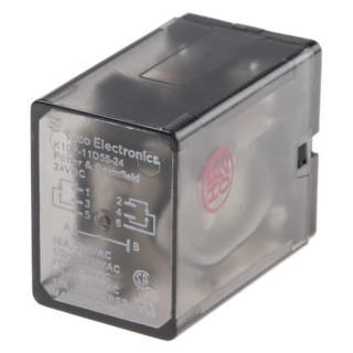 TE Connectivity PCB Power Relay, 24V DC Coil Voltage, 15A Switching Current, DPDT Contact Configuration K10P-11D55-24