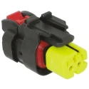 TE Connectivity AMPSEAL 16 Automotive Connector Male Black Cable 2 Way Crimp Termination 776427-3