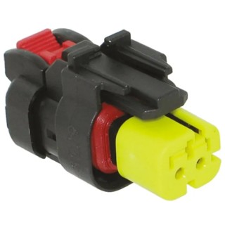 TE Connectivity AMPSEAL 16 Automotive Connector Male Black Cable 2 Way Crimp Termination 776427-3