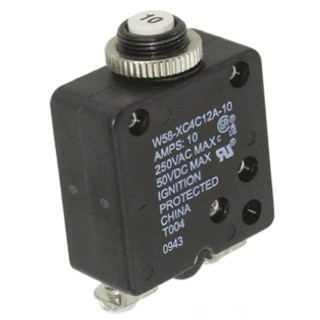TE Connectivity W58 Thermal Circuit Breaker 10A Current Rating 1-Pole Direct Mount W58-XC4C12A-10