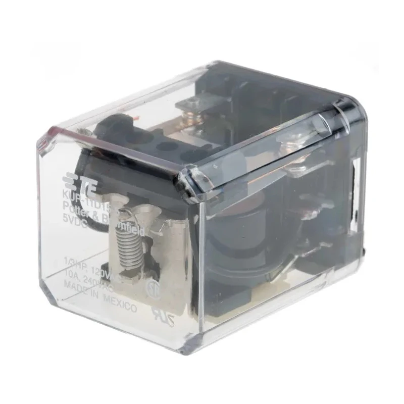 TE Connectivity Power Relay, PCB Mount, DPDT, 5V DC Coil Voltage, 10A Switching Current, Silver Alloy Contacts KUP-11D15-5