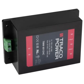 TRACOPOWER Switching Power Supply 24V DC 60W, 85-264V AC Input, Chassis Mount TMM 60124C